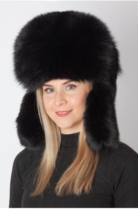 Black fox fur hat – Russian style